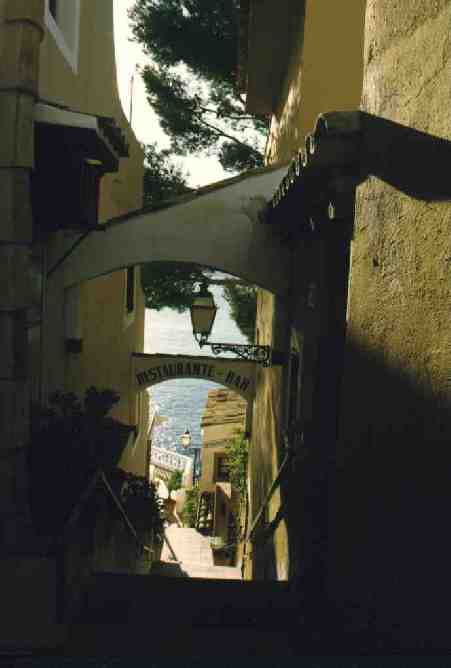 Eingang in Restaurant in Cala Fornells